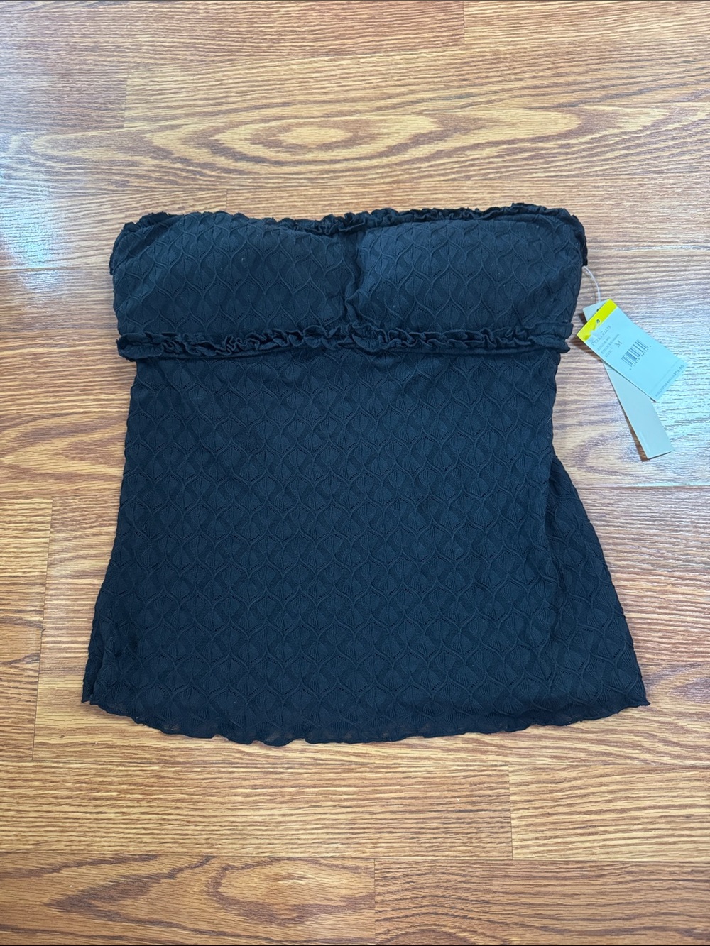 Perry Ellis Black Strapless Swim Top
